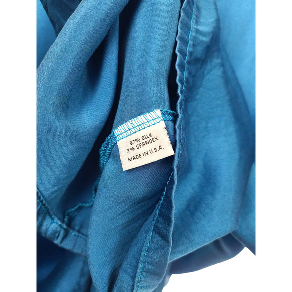 Bryn Walker Blue Silk Oversized Shirt Long Sleeve Button Up Tunic Top Size M - Picture 6 of 7